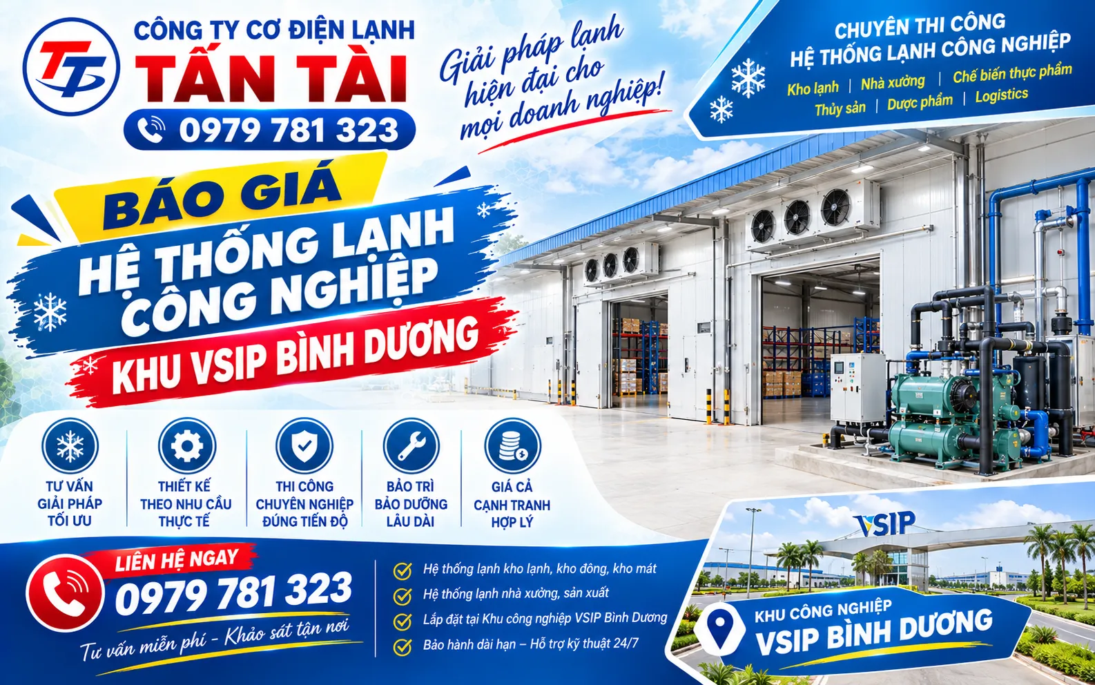 Báo giá hệ thống lạnh công nghiệp khu VSIP Bình Dương