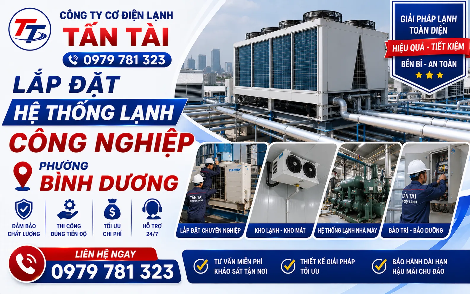 Lắp đặt hệ thống lạnh công nghiệp phường Bình Dương
