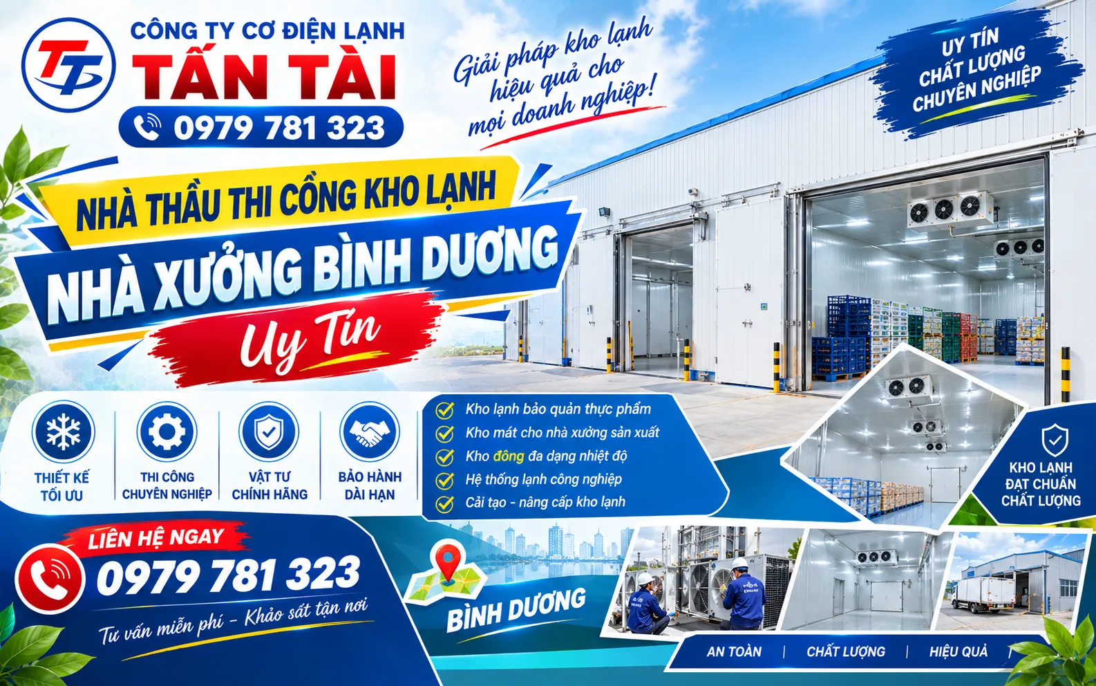 Nhà thầu thi công kho lạnh nhà xưởng Bình Dương uy tín